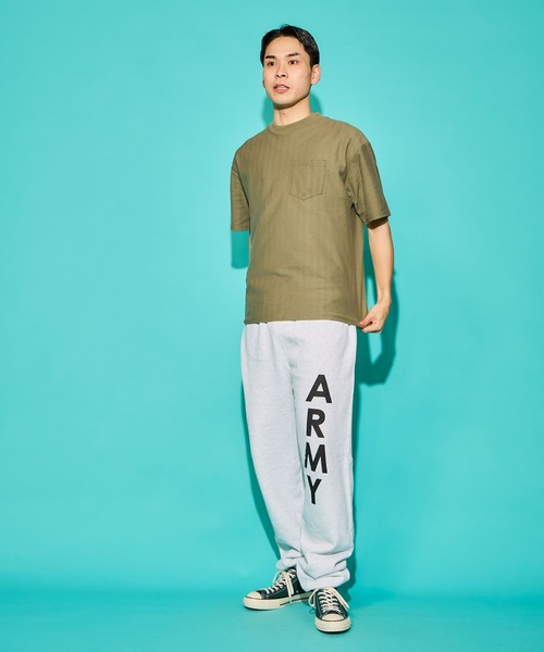 WALLA WALLA SPORT（ワラワラスポーツ）の「U.S. MADE HERRINGBONE POCKET TEE/ユーエス メイド ヘリンボーン ポケット ティー（Tシャツ/カットソー・メンズ・ネイビー/ブラック/オリーブ/ホワイト・LARGE/X-LARGE/MEDIUM）」の5枚目の写真