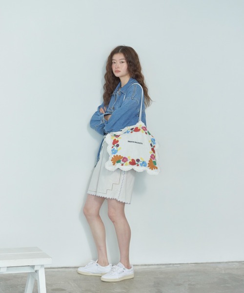 THEATRE PRODUCTS（シアタープロダクツ）の「レースエンブロイダリートートバッグ（トートバッグ・レディース・ブラック/ホワイト・FREE）」の13枚目の写真