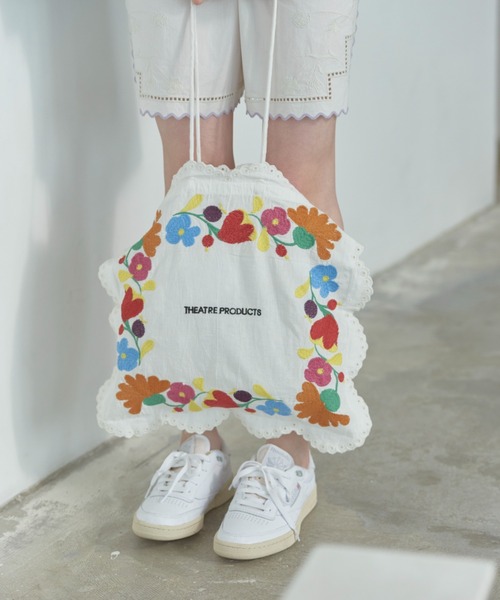 THEATRE PRODUCTS（シアタープロダクツ）の「レースエンブロイダリートートバッグ（トートバッグ・レディース・ブラック/ホワイト・FREE）」の16枚目の写真