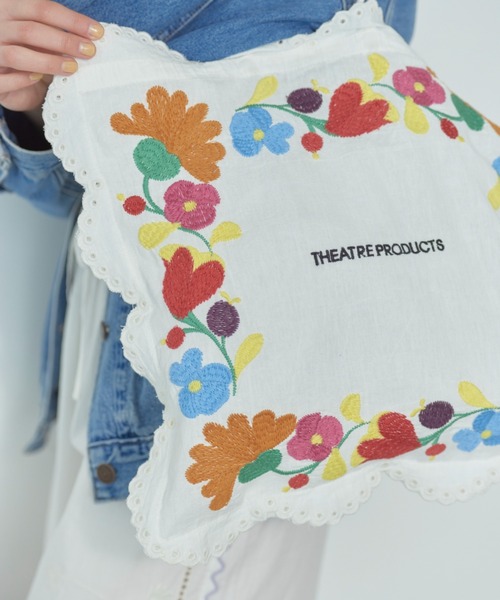 THEATRE PRODUCTS（シアタープロダクツ）の「レースエンブロイダリートートバッグ（トートバッグ・レディース・ブラック/ホワイト・FREE）」の6枚目の写真