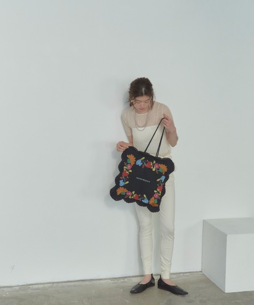 THEATRE PRODUCTS（シアタープロダクツ）の「レースエンブロイダリートートバッグ（トートバッグ・レディース・ブラック/ホワイト・FREE）」の18枚目の写真