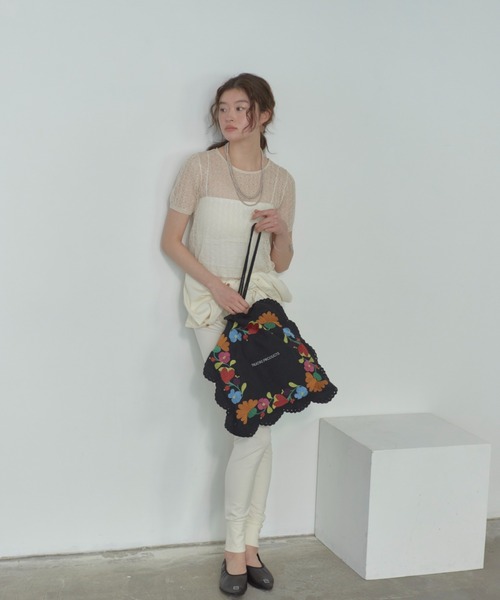 THEATRE PRODUCTS（シアタープロダクツ）の「レースエンブロイダリートートバッグ（トートバッグ・レディース・ブラック/ホワイト・FREE）」の20枚目の写真