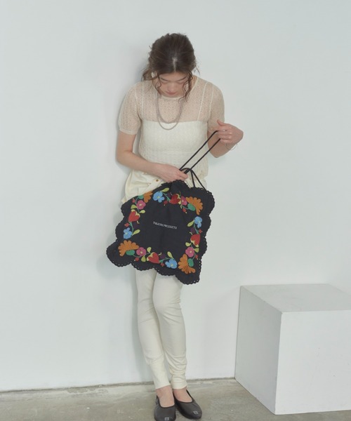 THEATRE PRODUCTS（シアタープロダクツ）の「レースエンブロイダリートートバッグ（トートバッグ・レディース・ブラック/ホワイト・FREE）」の21枚目の写真