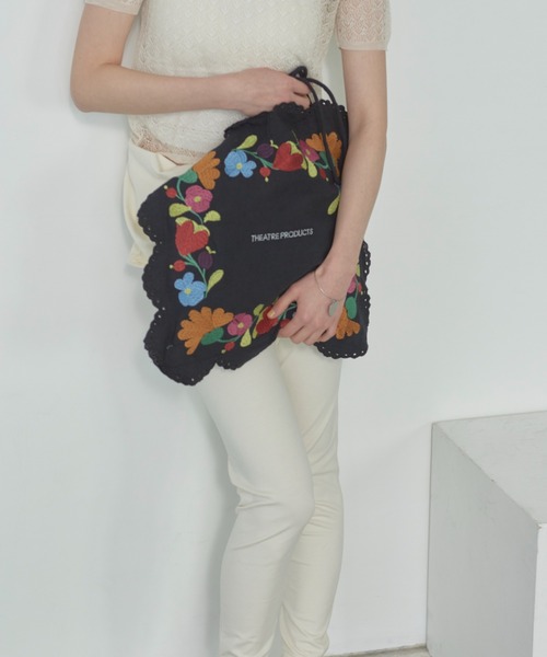 THEATRE PRODUCTS（シアタープロダクツ）の「レースエンブロイダリートートバッグ（トートバッグ・レディース・ブラック/ホワイト・FREE）」の22枚目の写真