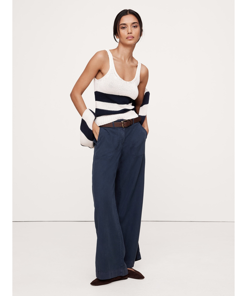 Banana Republic（バナナリパブリック）の「Soma ミッドライズ ワイドレッグ パンツ（その他パンツ・レディース・ナチュラル/ネイビー/ブラウン/グリーン・M/XS/L/S）」の6枚目の写真