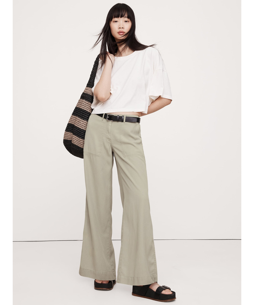 Banana Republic（バナナリパブリック）の「Soma ミッドライズ ワイドレッグ パンツ（その他パンツ・レディース・ナチュラル/ネイビー/ブラウン/グリーン・M/XS/L/S）」の8枚目の写真