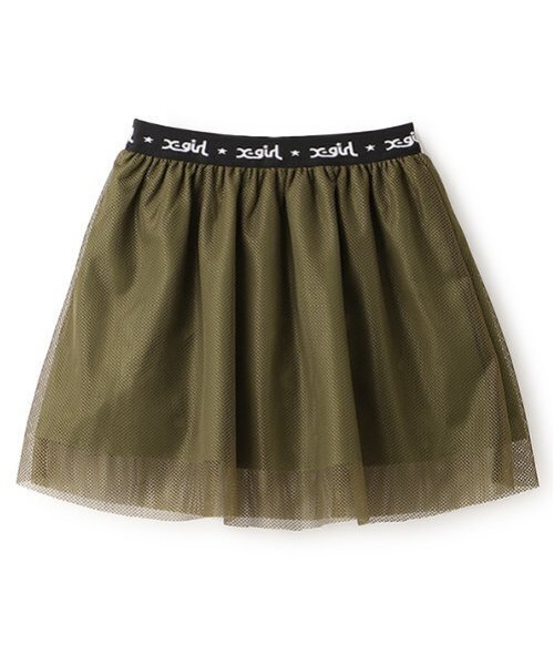 X-girl Stages(エックスガールステージス)の「メッシュレイヤードスカート(スカート・キッズ・カーキ/ブラック・140cm/110cm/120cm/130cm)」の3枚目の写真