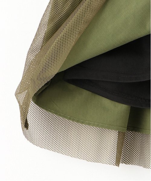 X-girl Stages(エックスガールステージス)の「メッシュレイヤードスカート(スカート・キッズ・カーキ/ブラック・140cm/110cm/120cm/130cm)」の6枚目の写真