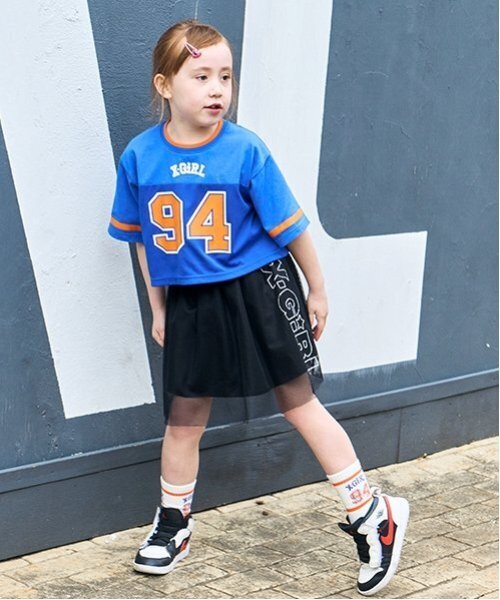 X-girl Stages(エックスガールステージス)の「メッシュレイヤードスカート(スカート・キッズ・カーキ/ブラック・140cm/110cm/120cm/130cm)」の17枚目の写真