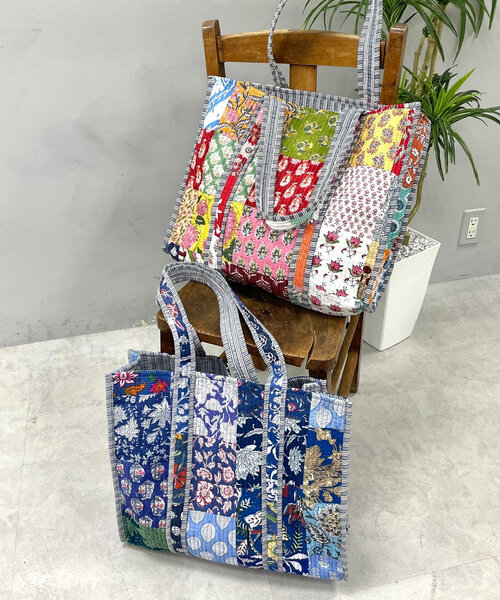Remind me and forever（リマインドミーアンドフォーエバー）の「【新色登場！】【India series】パッチワークトートバッグ（ショルダーバッグ・レディース・マルチ/ブルー/ベージュ/ブラック・FREE）」の13枚目の写真