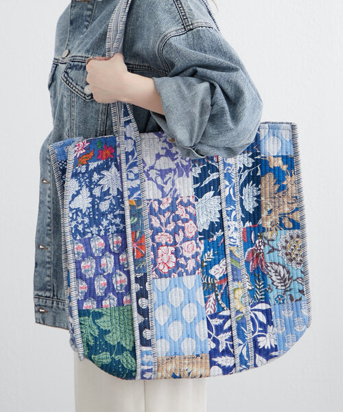 Remind me and forever（リマインドミーアンドフォーエバー）の「【新色登場！】【India series】パッチワークトートバッグ（ショルダーバッグ・レディース・マルチ/ブルー/ベージュ/ブラック・FREE）」の16枚目の写真