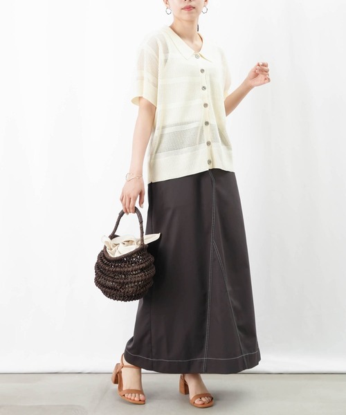 スカート Luca stitch tops Luca stitch tops Black（セール】LC/LLL 配色ステッチリメイク