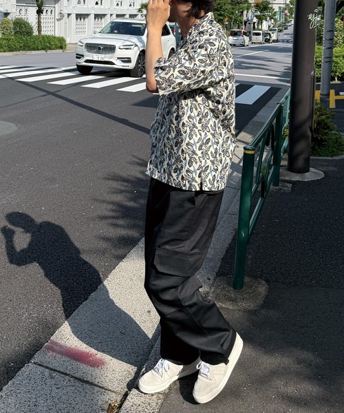 RATTLE TRAP(ラトルトラップ)の「リーフプリントオープンカラー半袖シャツ(シャツ/ブラウス・メンズ・オフホワイト/ブルー・M/L)」の4枚目の写真