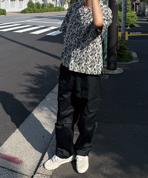 RATTLE TRAP(ラトルトラップ)の「リーフプリントオープンカラー半袖シャツ(シャツ/ブラウス・メンズ・オフホワイト/ブルー・M/L)」の5枚目の写真