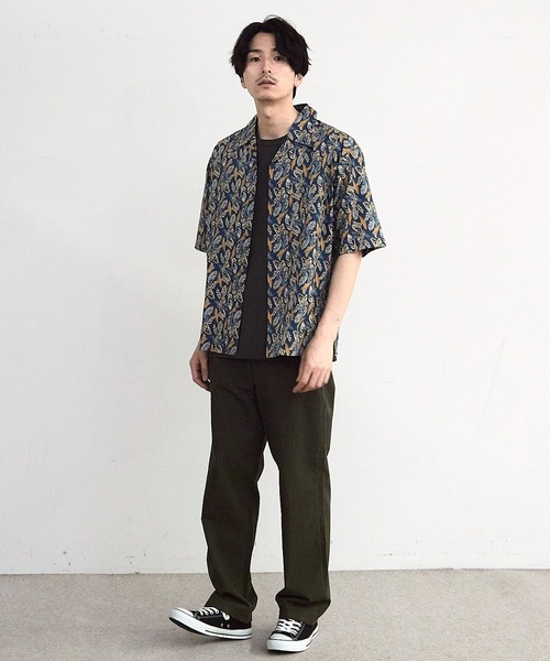 RATTLE TRAP(ラトルトラップ)の「リーフプリントオープンカラー半袖シャツ(シャツ/ブラウス・メンズ・オフホワイト/ブルー・M/L)」の8枚目の写真