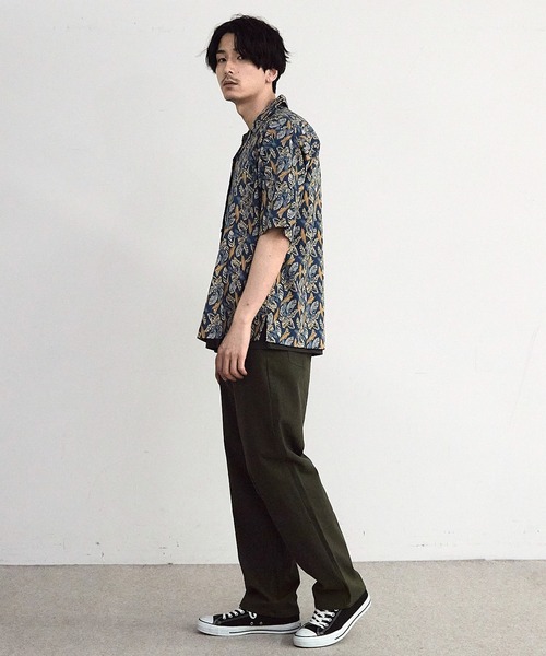 RATTLE TRAP(ラトルトラップ)の「リーフプリントオープンカラー半袖シャツ(シャツ/ブラウス・メンズ・オフホワイト/ブルー・M/L)」の10枚目の写真