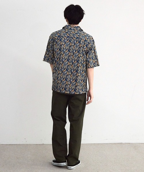 RATTLE TRAP(ラトルトラップ)の「リーフプリントオープンカラー半袖シャツ(シャツ/ブラウス・メンズ・オフホワイト/ブルー・M/L)」の11枚目の写真