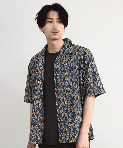 RATTLE TRAP(ラトルトラップ)の「リーフプリントオープンカラー半袖シャツ(シャツ/ブラウス・メンズ・オフホワイト/ブルー・M/L)」の12枚目の写真