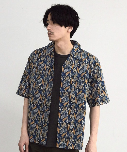 RATTLE TRAP(ラトルトラップ)の「リーフプリントオープンカラー半袖シャツ(シャツ/ブラウス・メンズ・オフホワイト/ブルー・M/L)」の13枚目の写真