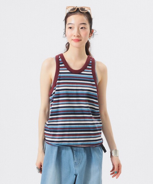 BEAMS BOY（ビームスボーイ）の「マルチボーダー タンクトップ（Tシャツ/カットソー・レディース・ネイビー/イエロー/ミント・1/0）」の8枚目の写真