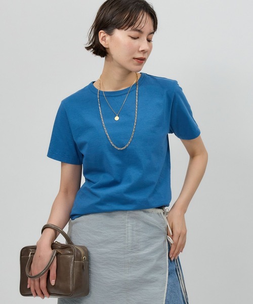 BABYLONE（バビロン）の「コットンリネンテンジクT（Tシャツ/カットソー・レディース・ライトブルー/ホワイト/ブラック/ライトブラウン・フリー）」の4枚目の写真