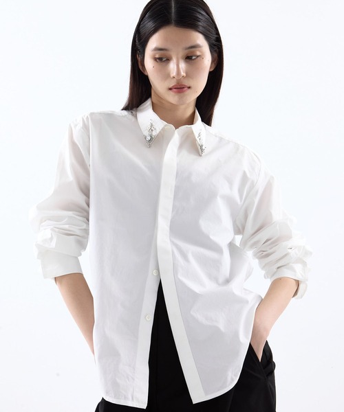 ブラウス シャツ 「tanakadaisuke/タナカダイスケ」crystal silver tip lapel shirt/クリスタルシルバーシャツ tanakadaisuke/タナカダイスケ】crystal silver tip lapel shirt