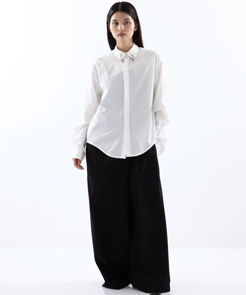 ブラウス シャツ 「tanakadaisuke/タナカダイスケ」crystal silver tip lapel shirt/クリスタルシルバーシャツ tanakadaisuke/タナカダイスケ】crystal silver tip lapel shirt