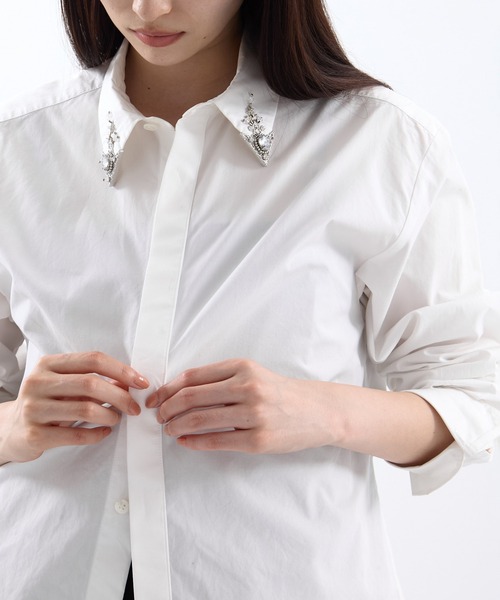 ブラウス シャツ 「tanakadaisuke/タナカダイスケ」crystal silver tip lapel shirt/クリスタルシルバーシャツ tanakadaisuke/タナカダイスケ】crystal silver tip lapel shirt