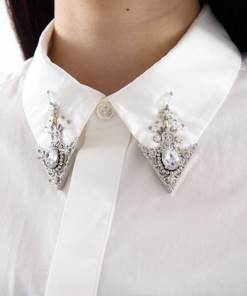 ブラウス シャツ 「tanakadaisuke/タナカダイスケ」crystal silver tip lapel shirt/クリスタルシルバーシャツ tanakadaisuke/タナカダイスケ】crystal silver tip lapel shirt