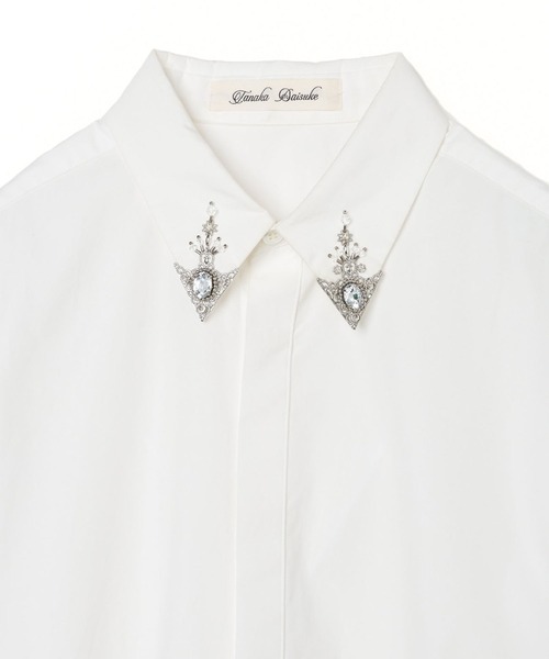 ブラウス シャツ 「tanakadaisuke/タナカダイスケ」crystal silver tip lapel shirt/クリスタルシルバーシャツ tanakadaisuke/タナカダイスケ】crystal silver tip lapel shirt