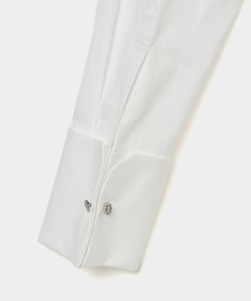 tanakadaisuke/タナカダイスケ】crystal silver tip lapel shirt