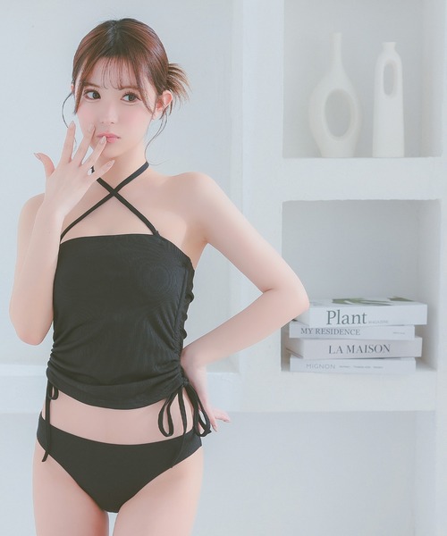 セール】水着 タンキニ 体型カバー レディーズ 可愛い クロス