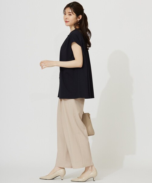 ANY SIS（エニィスィス）の「ハイストレッチスムース2WAY ブラウス（シャツ/ブラウス・レディース・ワイン系/アイボリー系/ダークグリーン系/ダークブラウン系/イエロー系/ネイビー系・2）」の18枚目の写真
