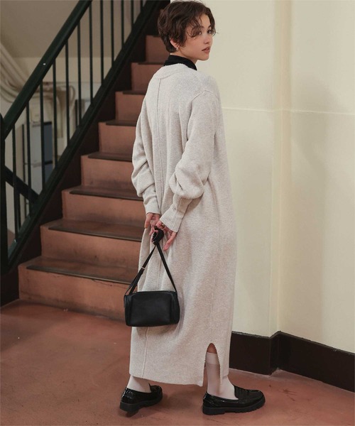 セール】ウェーブネックニットワンピース（ワンピース）｜titivate