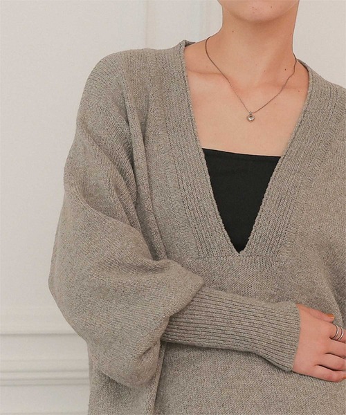 セール】ウェーブネックニットワンピース（ワンピース）｜titivate