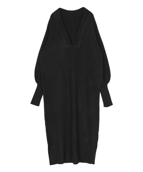 セール】ウェーブネックニットワンピース（ワンピース）｜titivate