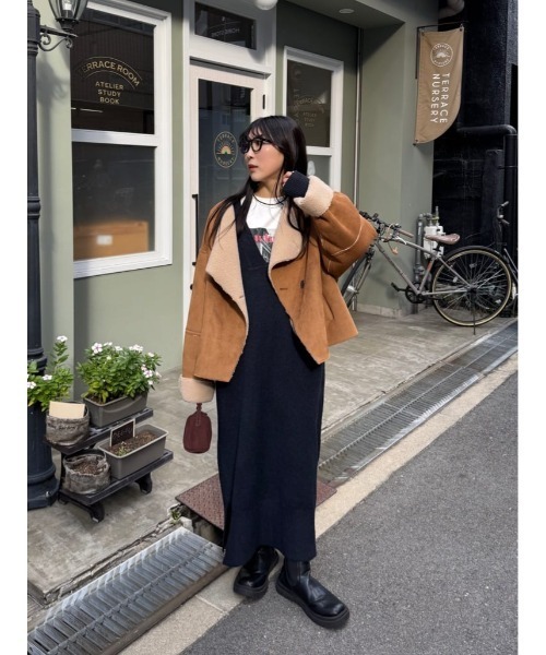 ウェーブネックニットワンピース（ワンピース）｜titivate（ティティ