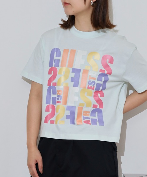 Guess(ゲス)の「GUESS EDWINA CROP TEE Tシャツ(Tシャツ/カットソー・レディース・ピンク/ライトグリーン/オレンジ・S/M)」の13枚目の写真