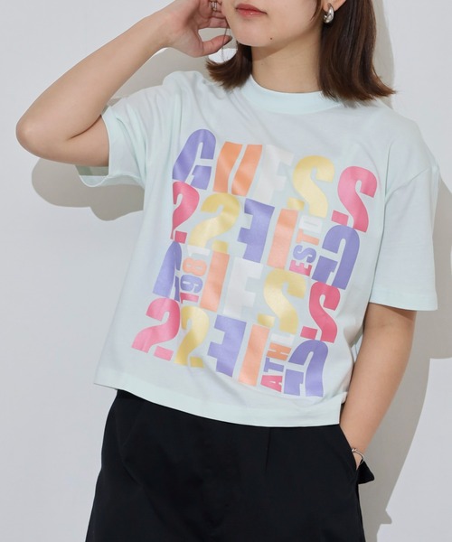 Guess(ゲス)の「GUESS EDWINA CROP TEE Tシャツ(Tシャツ/カットソー・レディース・ピンク/ライトグリーン/オレンジ・S/M)」の14枚目の写真