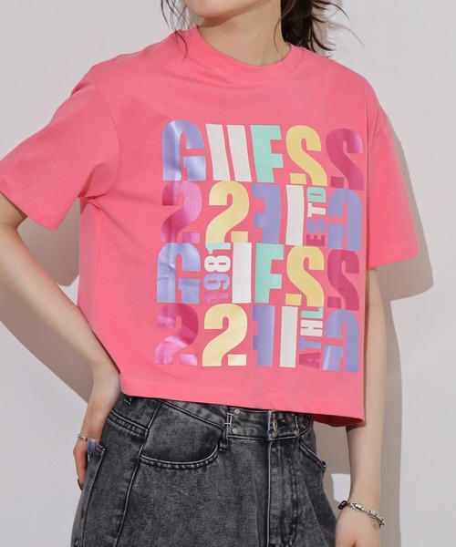 Guess(ゲス)の「GUESS EDWINA CROP TEE Tシャツ(Tシャツ/カットソー・レディース・ピンク/ライトグリーン/オレンジ・S/M)」の17枚目の写真