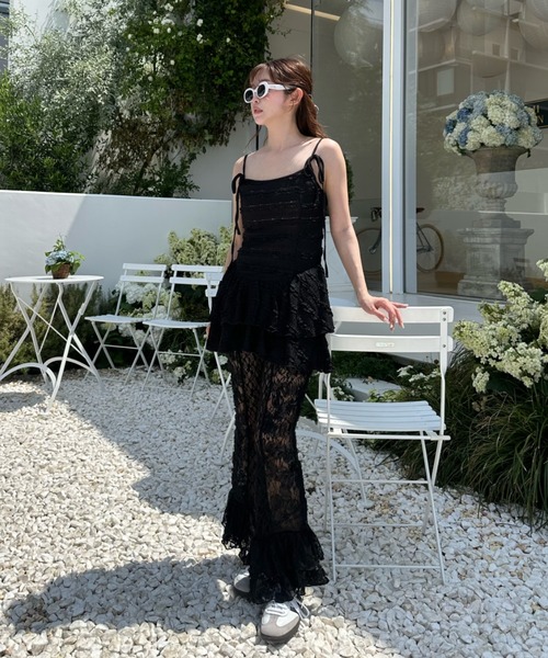 RAY CASSIN（レイカズン）の「【セットアップ対応】レースフレアパンツ（その他パンツ・レディース・ベージュ/アイボリー/ブラック・FREE）」の10枚目の写真