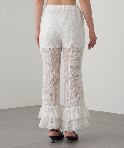 RAY CASSIN（レイカズン）の「【セットアップ対応】レースフレアパンツ（その他パンツ・レディース・ベージュ/アイボリー/ブラック・FREE）」の16枚目の写真