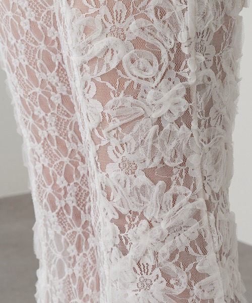 RAY CASSIN（レイカズン）の「【セットアップ対応】レースフレアパンツ（その他パンツ・レディース・ベージュ/アイボリー/ブラック・FREE）」の19枚目の写真