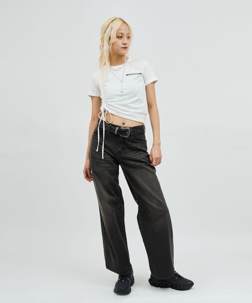 atmos pink(アトモスピンク)の「atmos pink Straight Denim / アトモス ピンク ストレート デニム(デニムパンツ・レディース・ブルー/ブラック・M/S)」の3枚目の写真