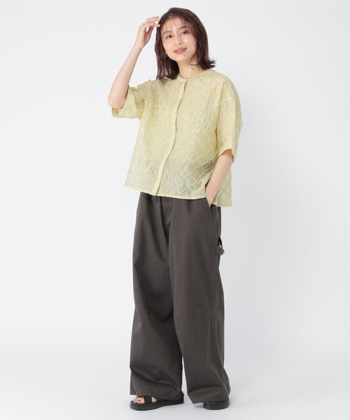 studio CLIP(スタディオクリップ)の「シアーチェックハーフスリーブシャツ(シャツ/ブラウス・レディース・セージグリーン/ブラック/アイボリー・FREE)」の9枚目の写真