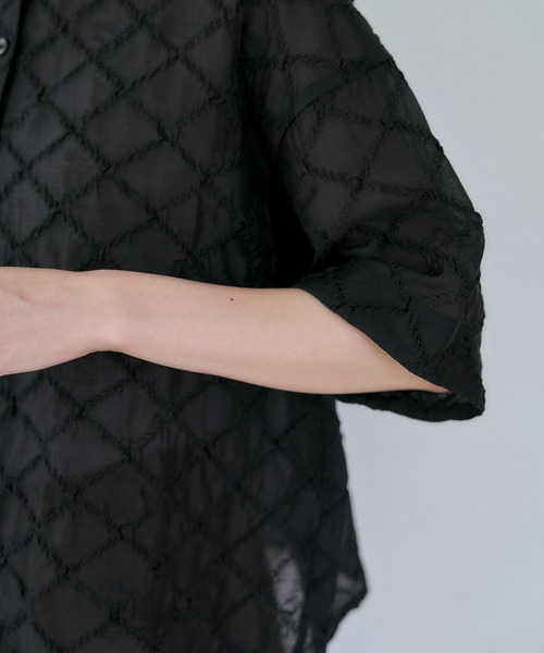 studio CLIP(スタディオクリップ)の「シアーチェックハーフスリーブシャツ(シャツ/ブラウス・レディース・セージグリーン/ブラック/アイボリー・FREE)」の17枚目の写真