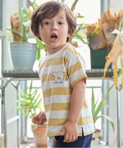 petit main（プティマイン）の「【プティプラ】BOYS半袖Tシャツ２（Tシャツ/カットソー・キッズ・ネイビー/ブルー/オフホワイト/ライトベージュ/ライトグリーン・90cm/130cm/120cm/110cm/80ｃｍ/100cm）」の3枚目の写真