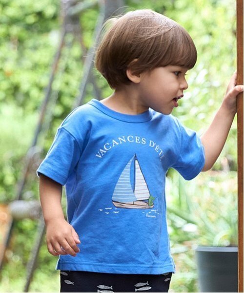 petit main（プティマイン）の「【プティプラ】BOYS半袖Tシャツ２（Tシャツ/カットソー・キッズ・ネイビー/ブルー/オフホワイト/ライトベージュ/ライトグリーン・90cm/130cm/120cm/110cm/80ｃｍ/100cm）」の5枚目の写真