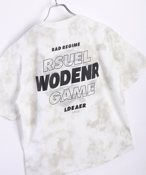 WESTSEA(ウエストシー)の「ムラプリント グラフィック 半袖Tシャツ(Tシャツ/カットソー・メンズ・ベージュ/ホワイト/ブラック・L/XL/M)」の1枚目の写真