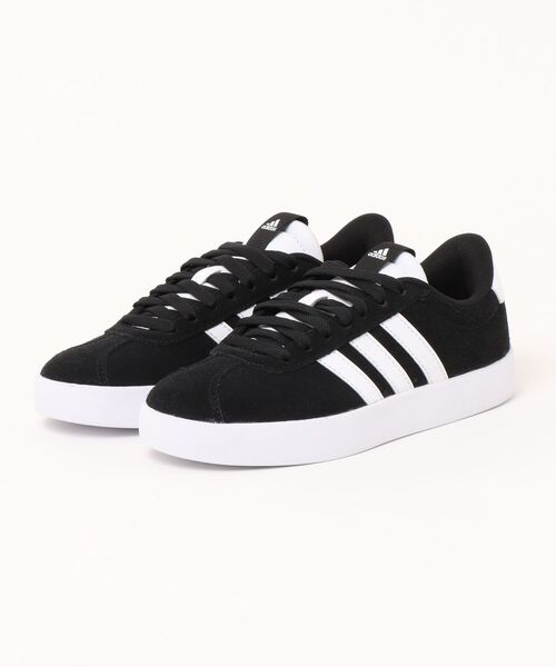 adidas(アディダス)の「adidas アディダス VL COURT 3.0 M レディースシューズ レザースニーカー(VLコート3.0U)(スニーカー・レディース・グリーン系その他/ブラック×ホワイト・26.0cm/26.5cm/27.0cm/27.5cm/28.0cm/28.5cm/29.0cm/30.0cm/22.5cm/23.0cm/23.5cm/24.0cm/24.5cm/25.0cm/25.5cm)」の1枚目の写真